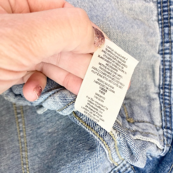 Free People Blue Hooded Distressed Denim Jean Jacket - Picture 12 of 16